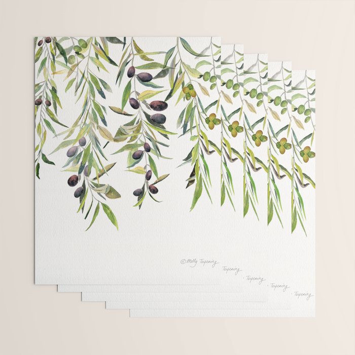 Olive Branch Watercolor  Wrapping Paper Gallery Image 3
