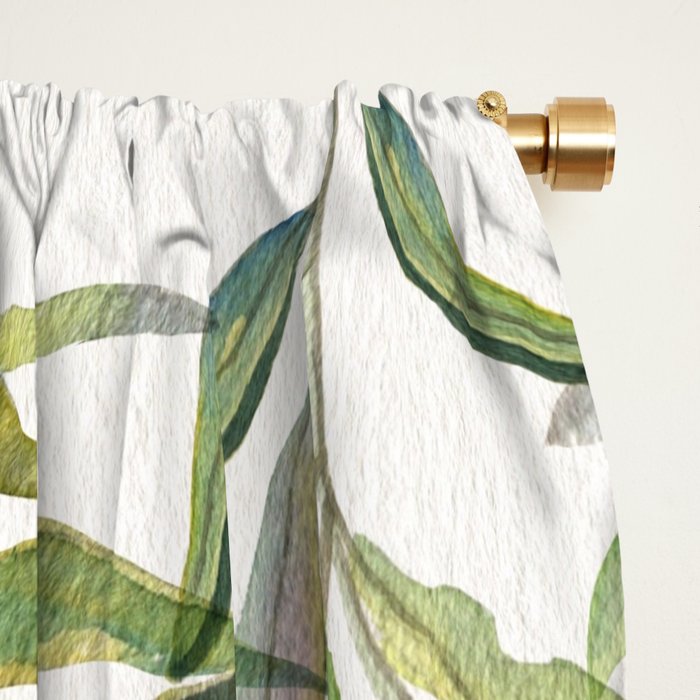Olive Branch Watercolor  Window Curtain Gallery Image 2