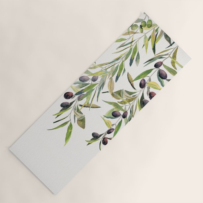 Olive Branch Watercolor  Yoga Mat Gallery Image 1
