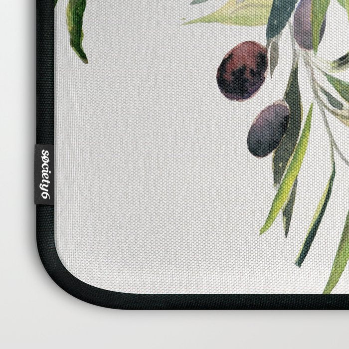 Olive Branch Watercolor  Laptop Sleeve Gallery Image 3