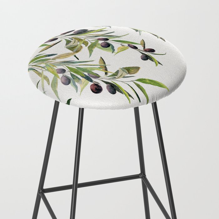 Olive Branch Watercolor  Stool Gallery Image 2