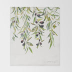 Olive Branch Watercolor  Throw Blanket Gallery Image 2