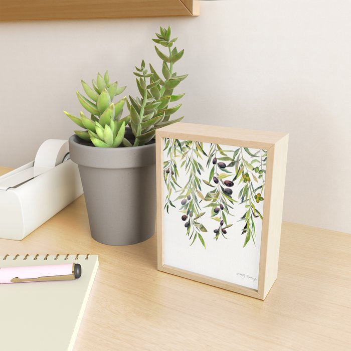Olive Branch Watercolor  Mini Art Print Gallery Image 2