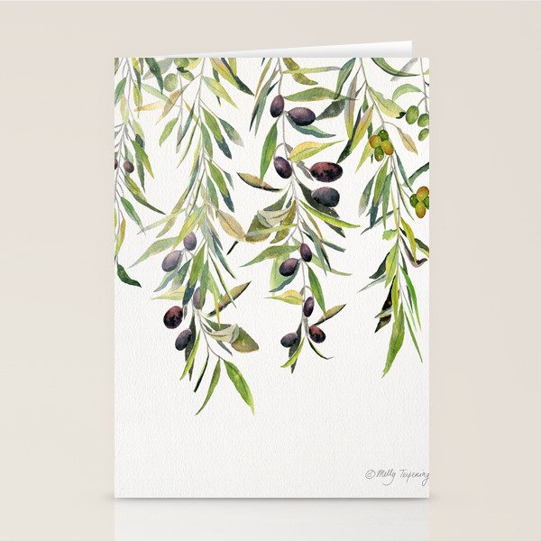 Olive Branch Watercolor  Stationery Card Gallery Image 2