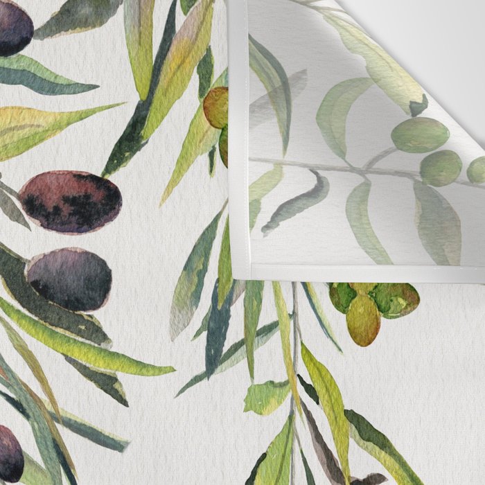 Olive Branch Watercolor  Wall Tapestry Gallery Image 3