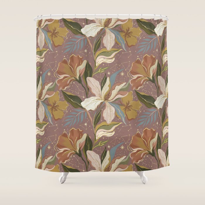 Celestial Iris Garden Shower Curtain Gallery Image 1