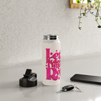 Let The Good Times Roll  - Retro Type in Pink Water Bottle Gallery Image 4