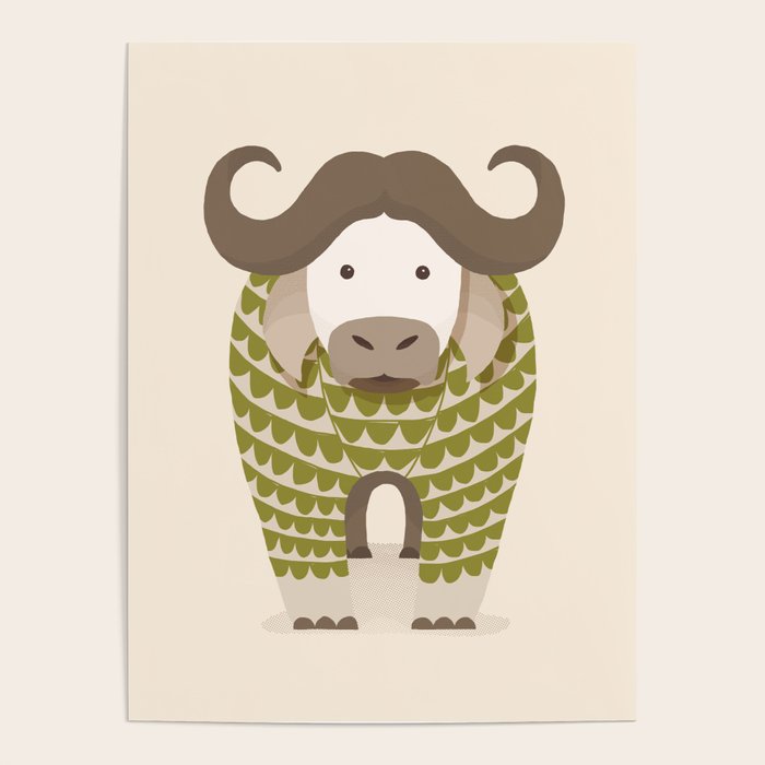 Whimsical Cape Buffalo Poster Gallery Image 1