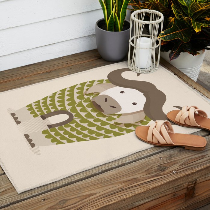 Whimsical Cape Buffalo Outdoor Rug Gallery Image 2
