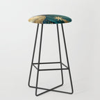 Celestial Starry Emerald Gold Cosmos Stool Gallery Image 1