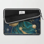Celestial Starry Emerald Gold Cosmos Laptop Sleeve Gallery Image 2