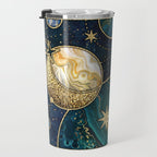 Celestial Starry Emerald Gold Cosmos Travel Mug Gallery Image 3