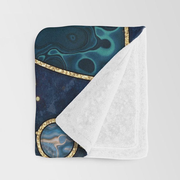 Celestial Starry Emerald Gold Cosmos Throw Blanket Gallery Image 3