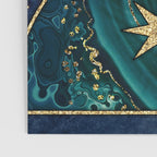 Celestial Starry Emerald Gold Cosmos Poster Gallery Image 3