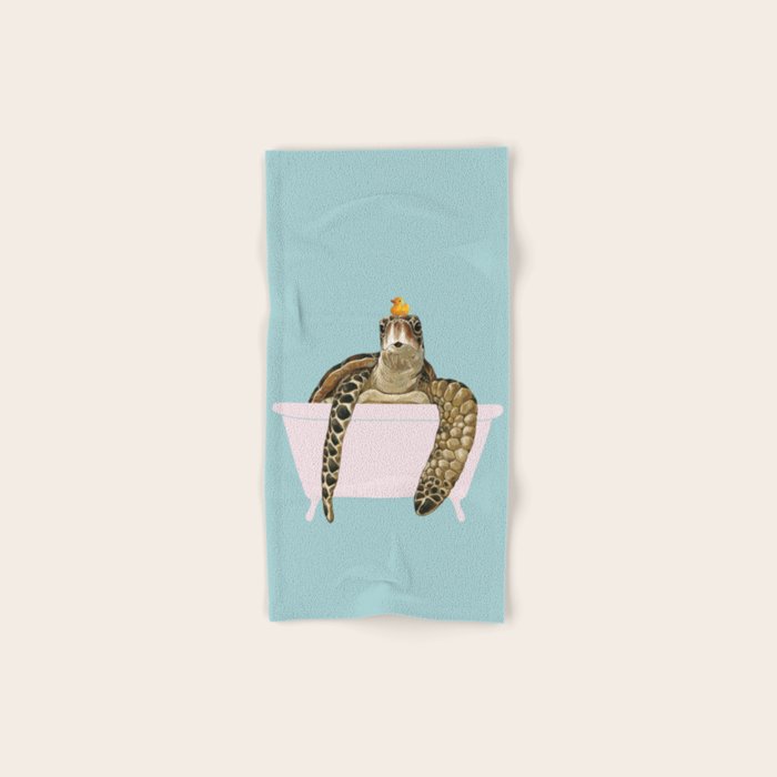 Sea Turtle in Bathtub Hand & Bath Towel Gallery Image 1