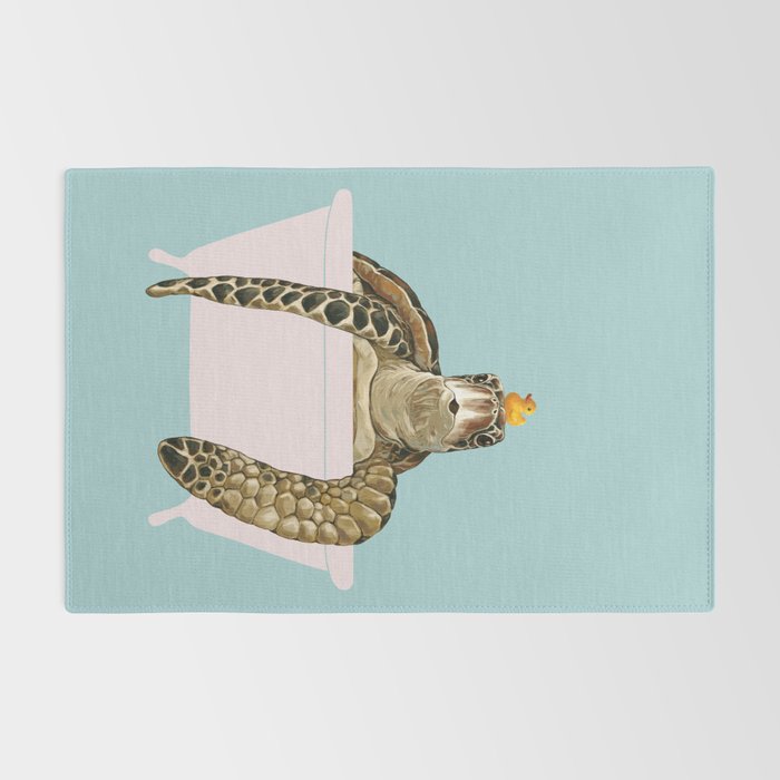 Sea Turtle in Bathtub Rug Gallery Image 2