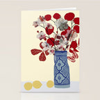 Red Flowers in Vase Stationery Card Gallery Image 2