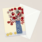Red Flowers in Vase Stationery Card Gallery Image 2
