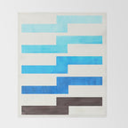Blue Baby Blue Watercolor Minimalist Geometric Zig Zag Lightning Bolt Pattern Throw Blanket Gallery Image 2