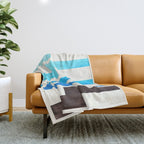 Blue Baby Blue Watercolor Minimalist Geometric Zig Zag Lightning Bolt Pattern Throw Blanket Gallery Image 1