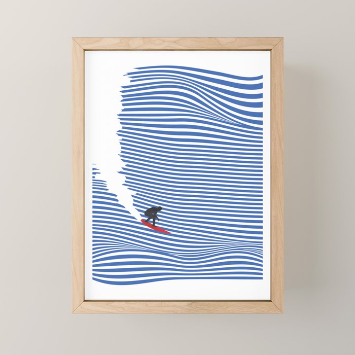 Surfing Jaws Mini Art Print Gallery Image 1