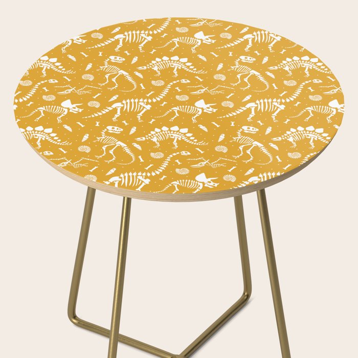 Dinosaur Fossils on Mustard Yellow Side Table Gallery Image 2