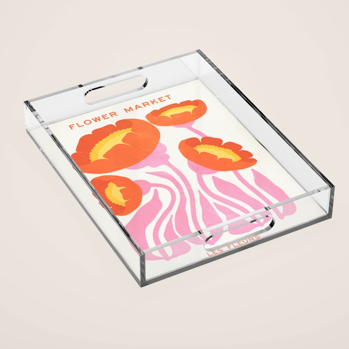 Coral Cosmos: Les Fleurs | Flower Market 05 | Spring Summer 23 Acrylic Tray Gallery Image 1