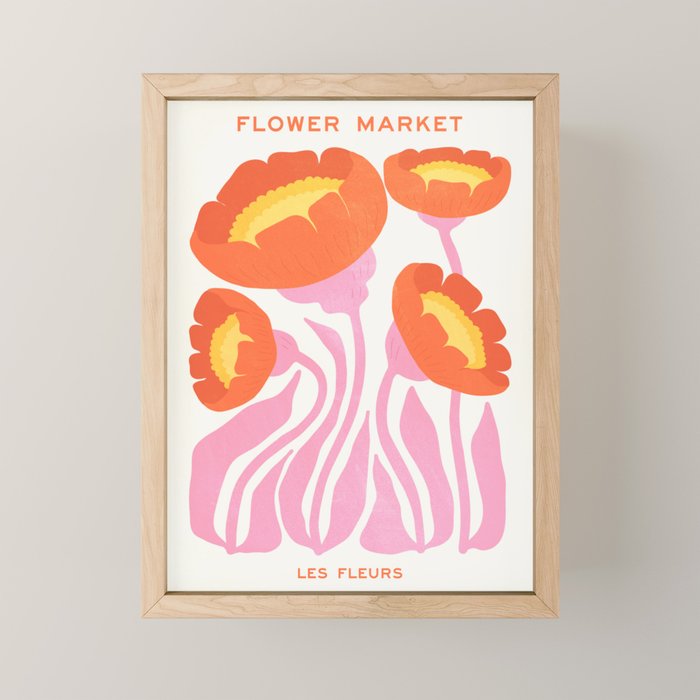 Coral Cosmos: Les Fleurs | Flower Market 05 | Spring Summer 23 Mini Art Print Gallery Image 1