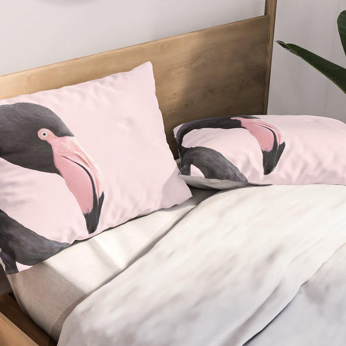 BLACK FLAMINGO Pillow Sham Gallery Image 2