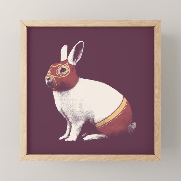 Lapin Catcheur (Rabbit Wrestler) Mini Art Print Gallery Image 1