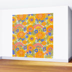 Dalia Floral Orange Pattern Wall Mural Gallery Image 2