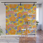 Dalia Floral Orange Pattern Wall Mural Gallery Image 1