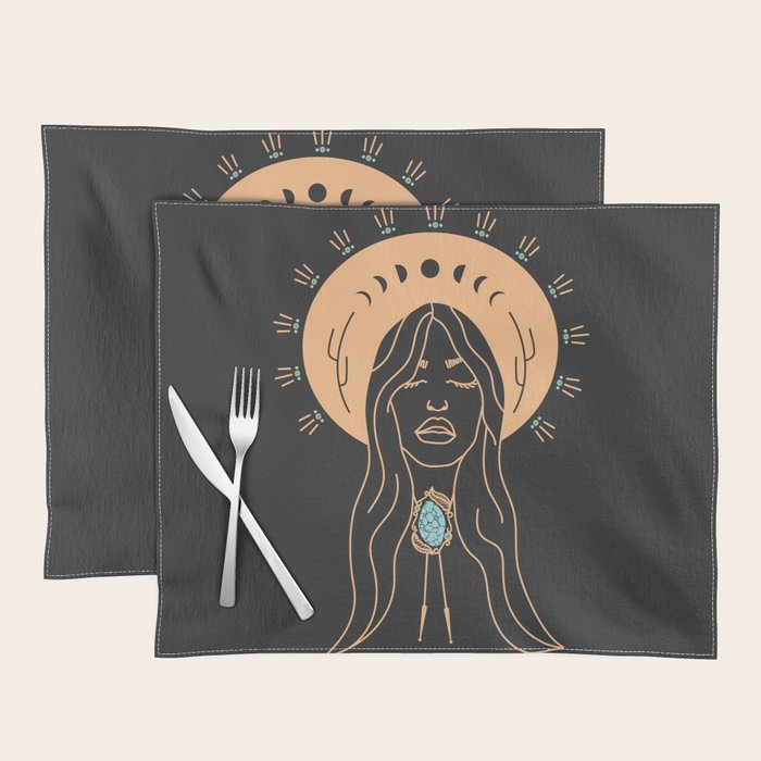 Desert Angel in Peach & Grey Placemat Gallery Image 1
