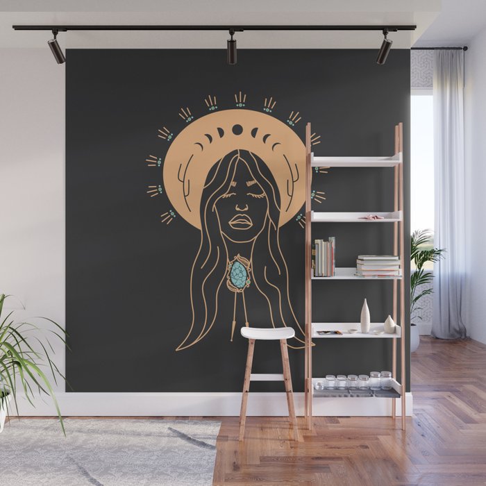 Desert Angel in Peach & Grey Wall Mural Gallery Image 1