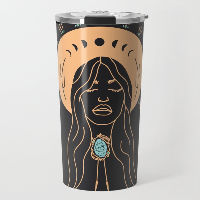 Desert Angel in Peach & Grey Travel Mug Gallery Image 1