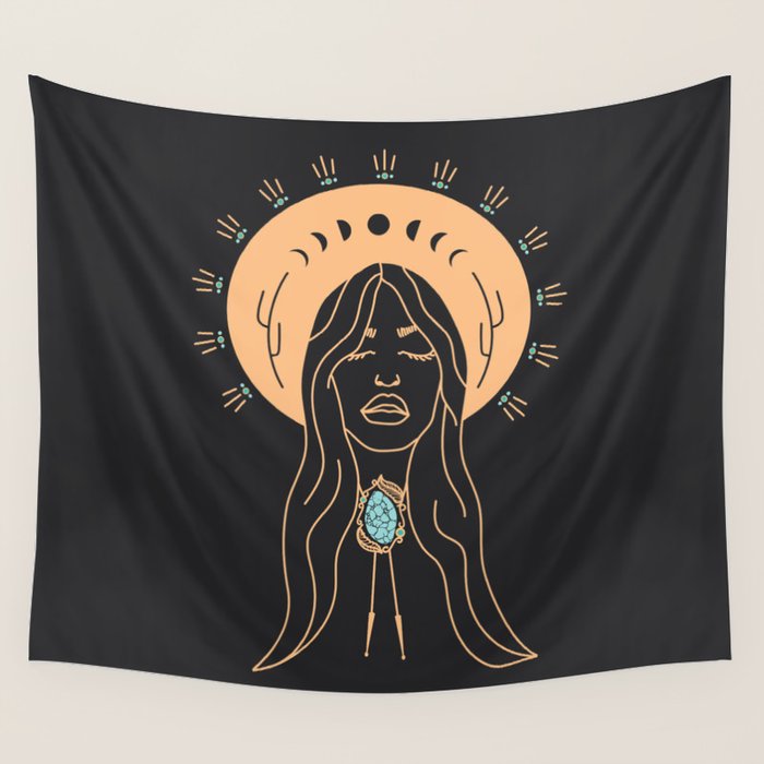 Desert Angel in Peach & Grey Wall Tapestry Gallery Image 1