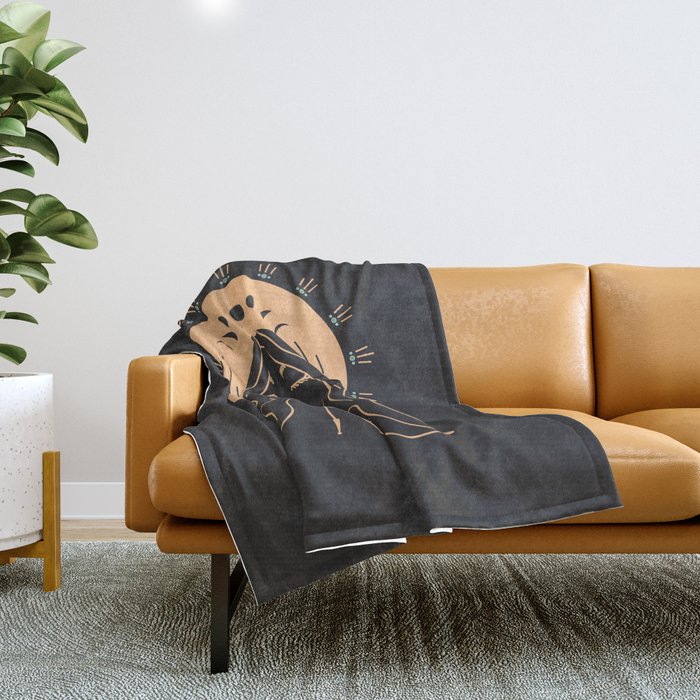 Desert Angel in Peach & Grey Throw Blanket Gallery Image 1