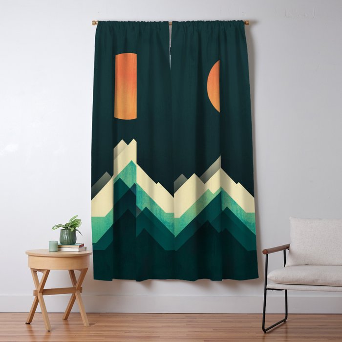 Ablaze on cold mountain Window Curtain Gallery Image 1