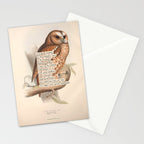Bird Divinations: Tawny owl (about: almanacofbirds.org) Stationery Card Gallery Image 2