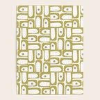 Mid Century Modern Piquet Geometric Multi Pattern in Vintage Olive Green and White Poster Gallery Image 4