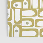 Mid Century Modern Piquet Geometric Multi Pattern in Vintage Olive Green and White Poster Gallery Image 3