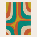 Retro Groove Mid Century Modern Abstract Pattern in Mid Mod Teal Orange Mustard Poster Gallery Image 4