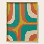 Retro Groove Mid Century Modern Abstract Pattern in Mid Mod Teal Orange Mustard Serving Tray Gallery Image 1