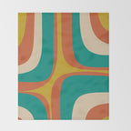 Retro Groove Mid Century Modern Abstract Pattern in Mid Mod Teal Orange Mustard Throw Blanket Gallery Image 2