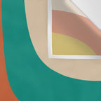 Retro Groove Mid Century Modern Abstract Pattern in Mid Mod Teal Orange Mustard Wall Tapestry Gallery Image 3