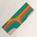 Retro Groove Mid Century Modern Abstract Pattern in Mid Mod Teal Orange Mustard Yoga Mat Gallery Image 1