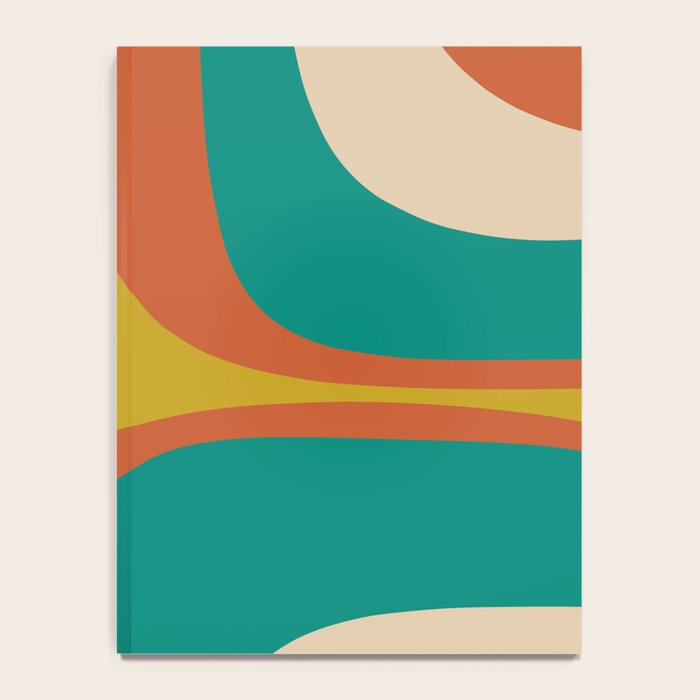 Retro Groove Mid Century Modern Abstract Pattern in Mid Mod Teal Orange Mustard Notebook Gallery Image 4