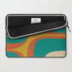 Retro Groove Mid Century Modern Abstract Pattern in Mid Mod Teal Orange Mustard Laptop Sleeve Gallery Image 2