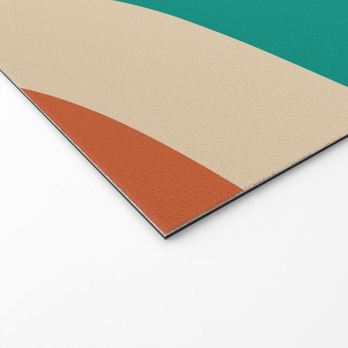 Retro Groove Mid Century Modern Abstract Pattern in Mid Mod Teal Orange Mustard Welcome Mat Gallery Image 2