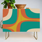 Retro Groove Mid Century Modern Abstract Pattern in Mid Mod Teal Orange Mustard Credenza Gallery Image 1